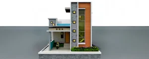 2 BHK Home Front Design Elevation