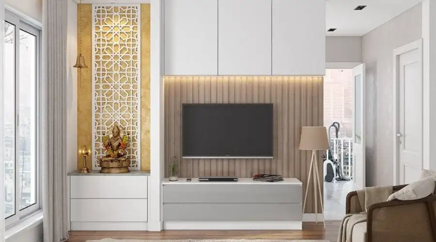 Living Room Mandir Unit