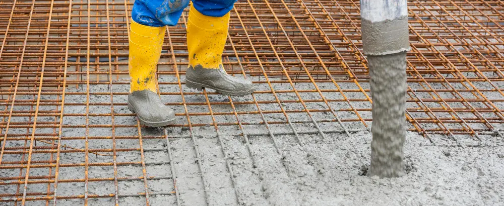 concreting newly built house